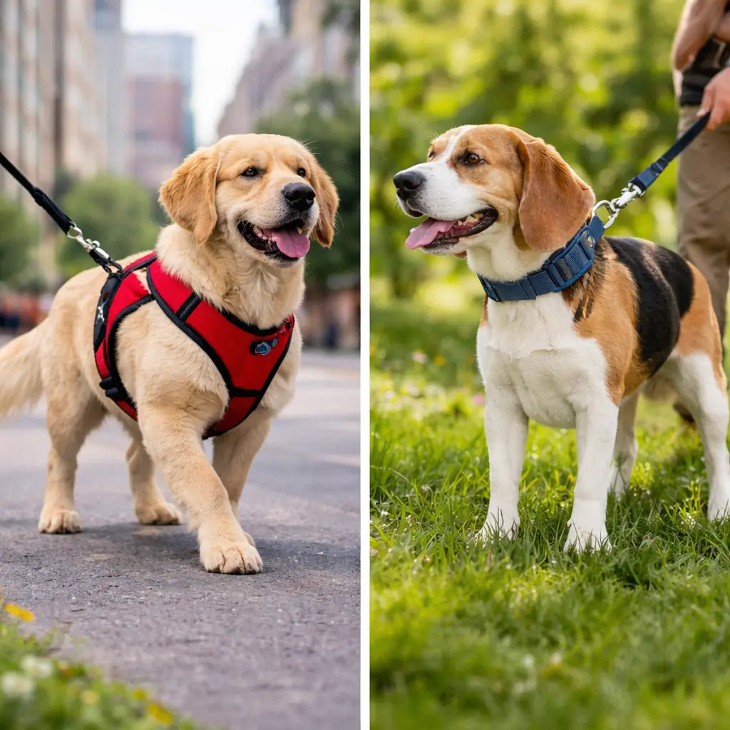 Harnais chien et laisse, comparaison  Image