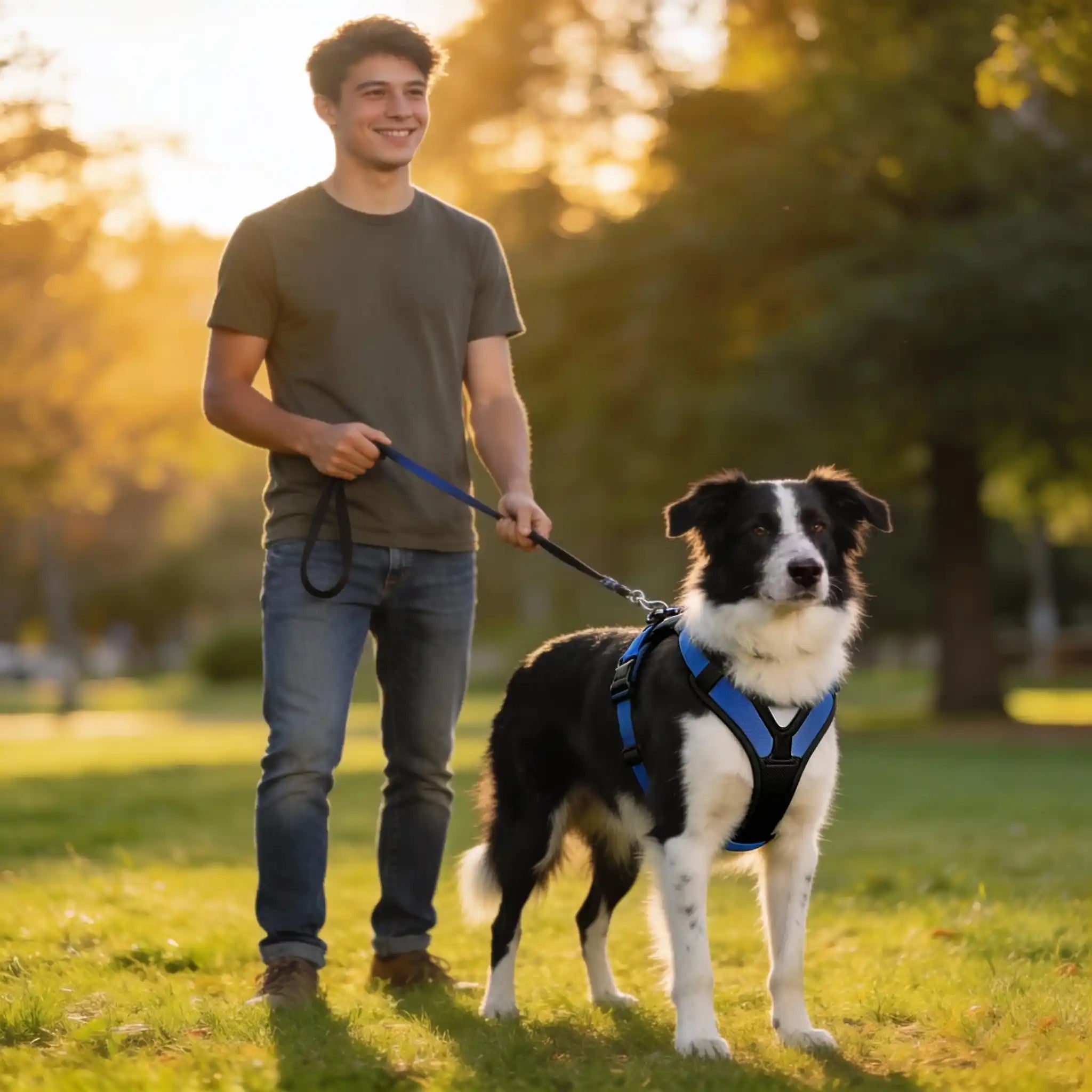 chien avec son maitre dans un parc  Image