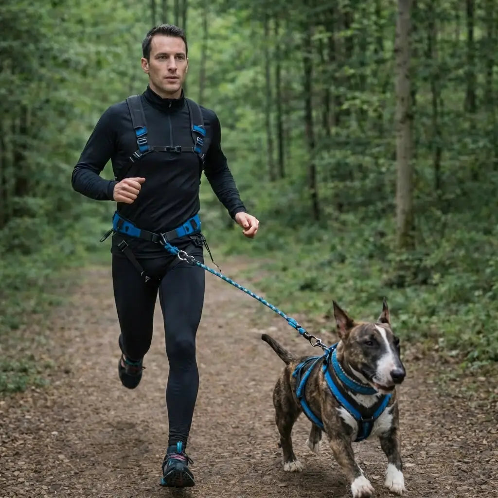 Chien qui se balade en forêt avec son maitre  Image