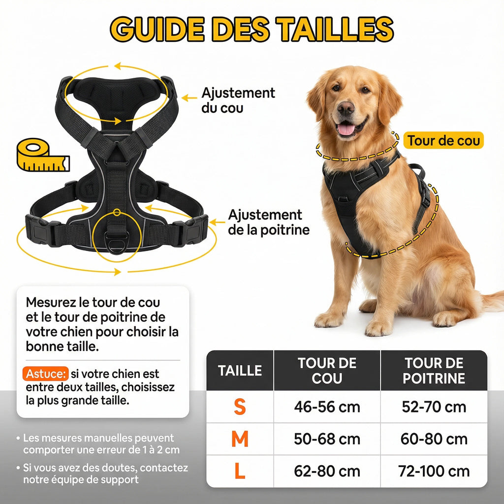 Harnais pour chien - Adulte & anti-traction
