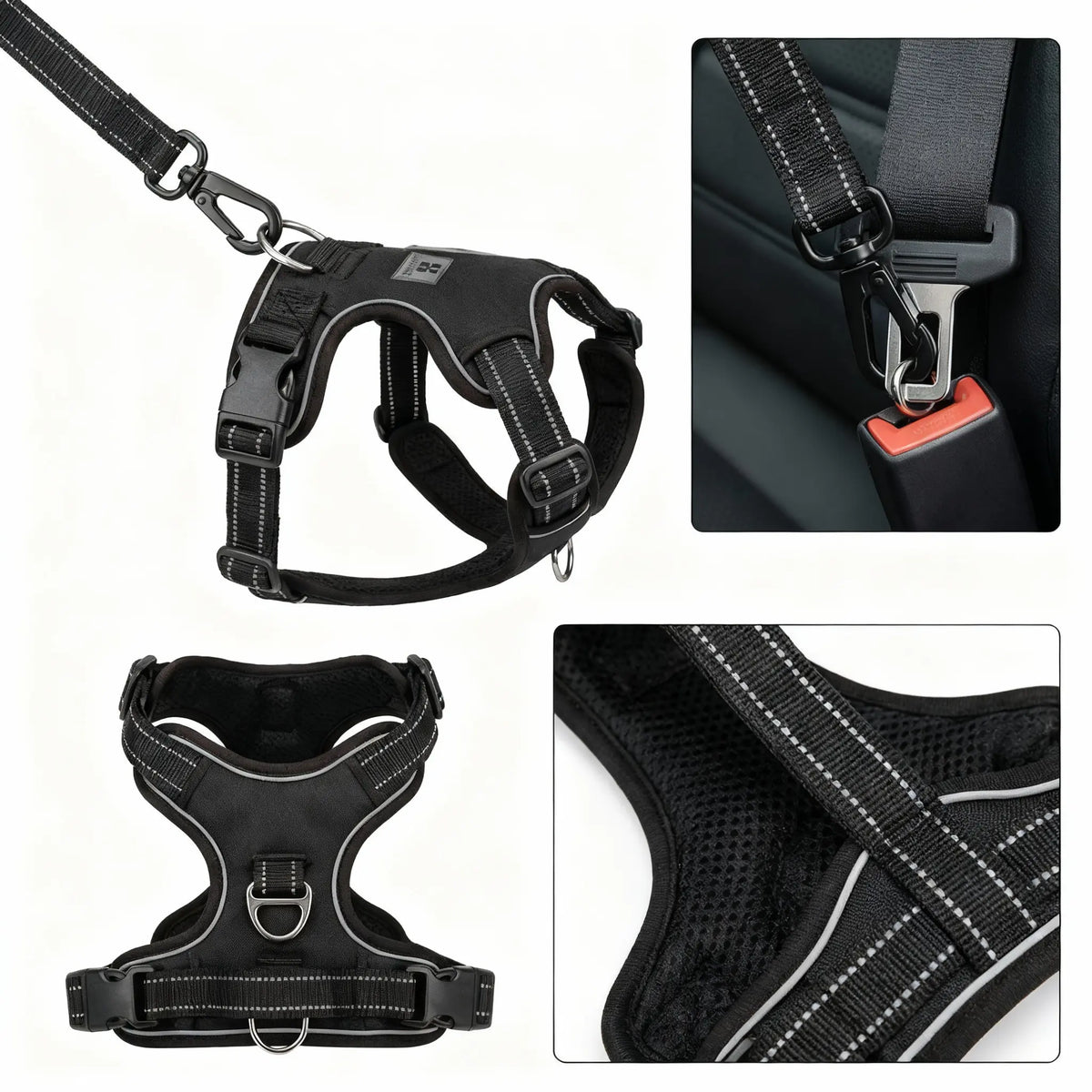Harnais pour chien en voiture - Réglable