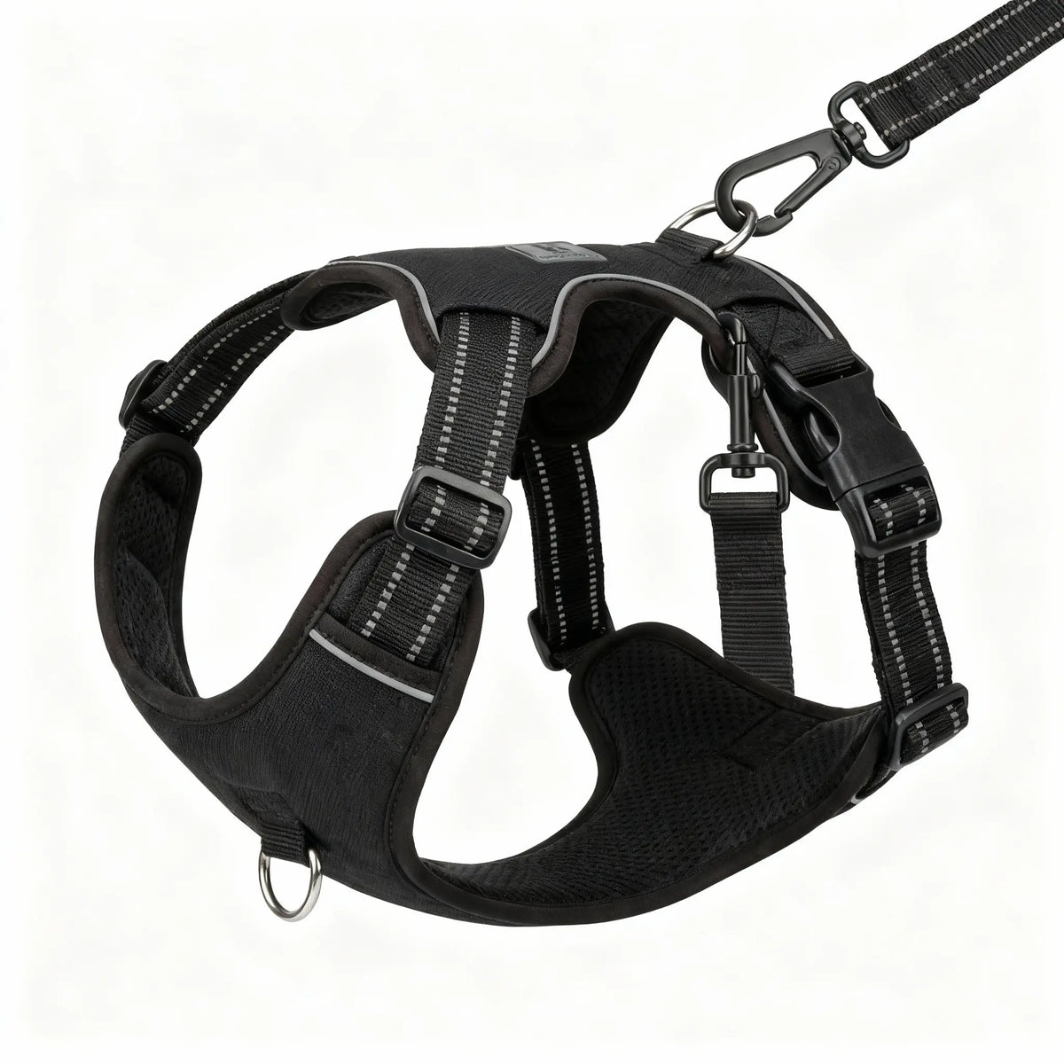 harnais noir pour chien en voiture 
