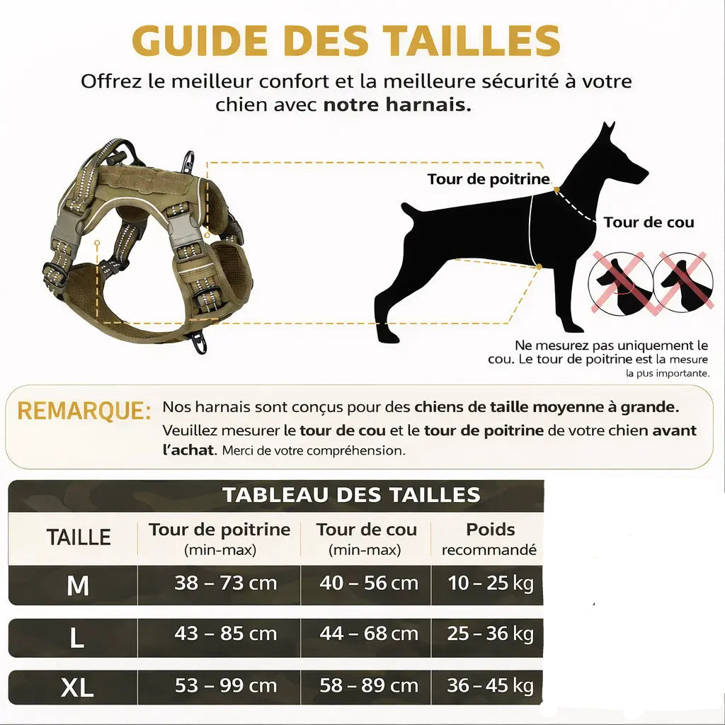 Harnais pour grand chien - anti-traction