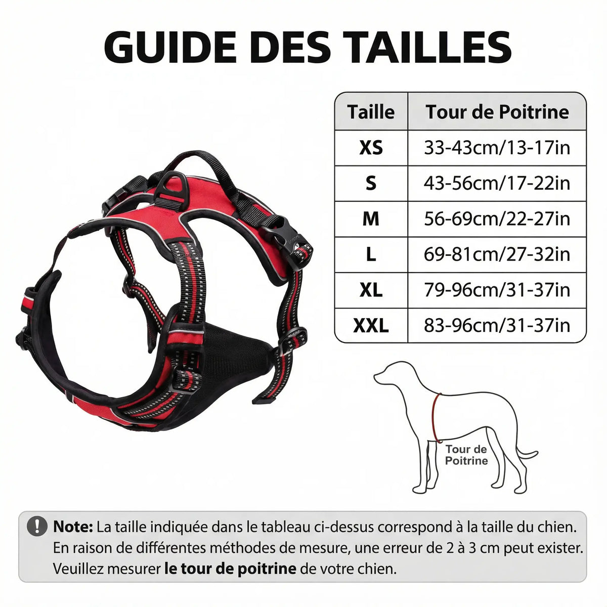 Harnais chien lumineux pour promenade