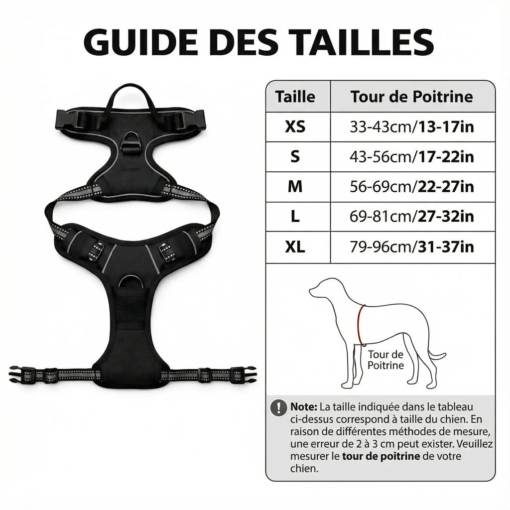 Harnais pour chien en Y - Avec boucles détachables